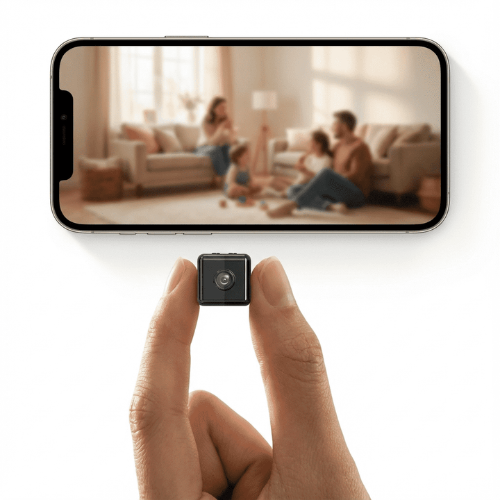 Diskrete 1080P WLAN-Sicherheitskamera, kompakt für unauffällige Überwachung zuhause oder im Büro.