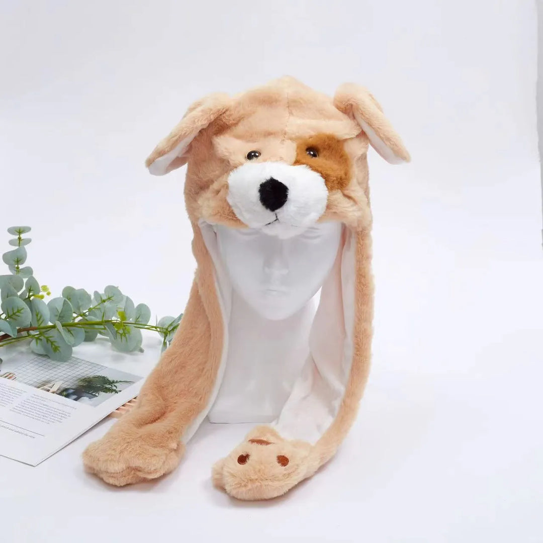 Niedliche Tiermütze mit aktivierbaren Hasenohren, die witzig tanzen, ideale Kinder Mütze.