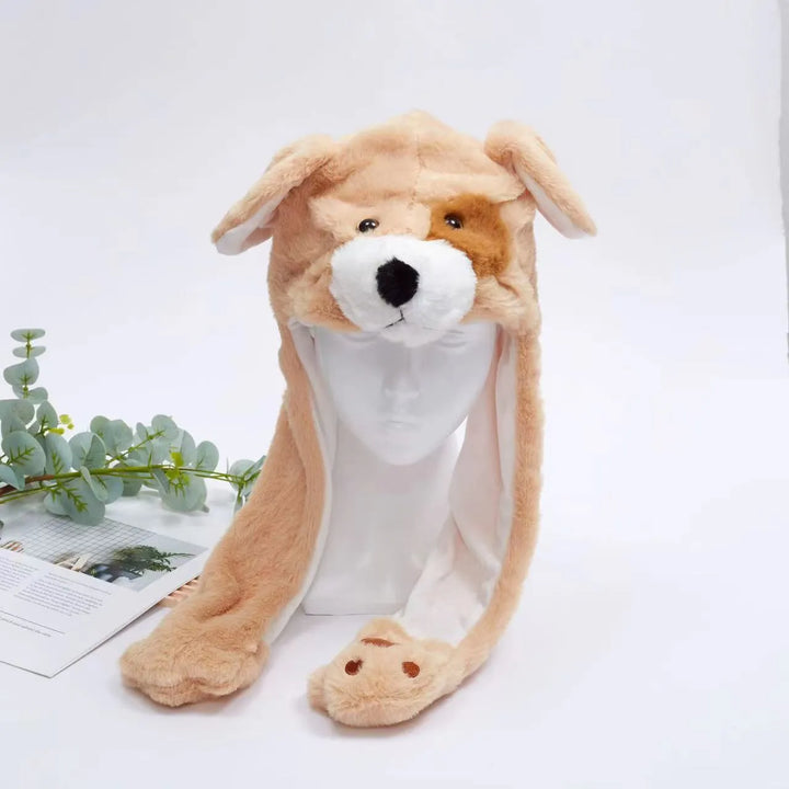 Niedliche Tiermütze mit aktivierbaren Hasenohren, die witzig tanzen, ideale Kinder Mütze.
