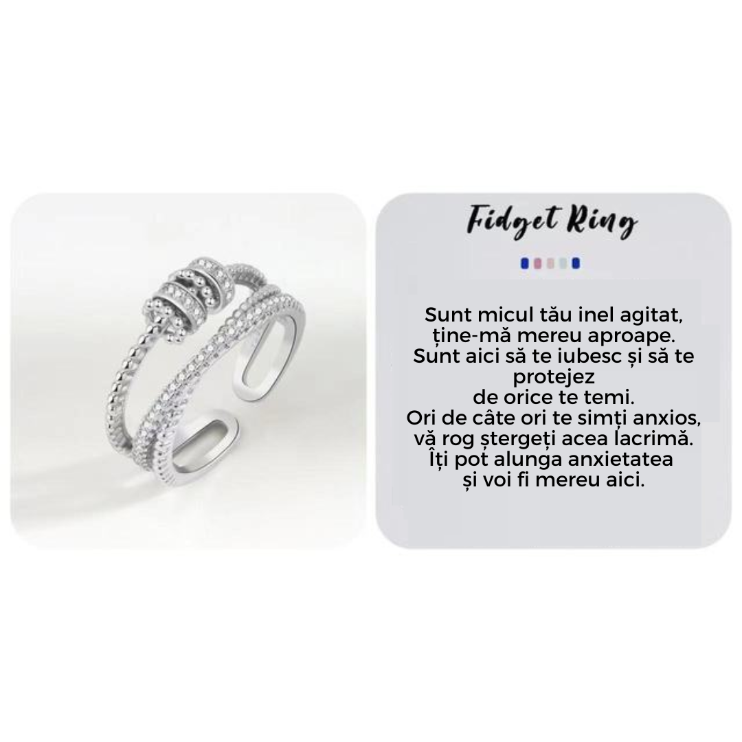 Nahaufnahme des Zirkonium Zappelrings; ein effektiver Angstlöser & stilvoller Modeschmuck.