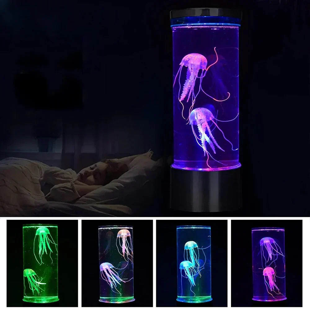 Stimmungslicht Quallenlampe als Nachtlicht für Schlafzimmer, sorgt für beruhigende Entspannung.