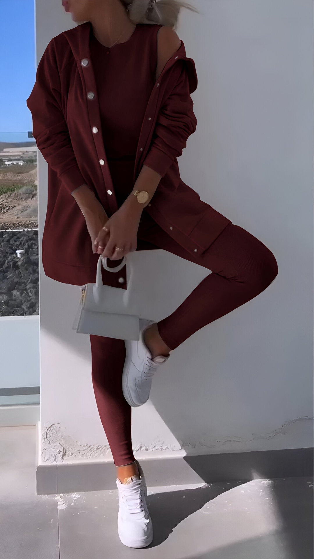 Bequemes Damen Kapuzen-Lounge-Set, weicher Freizeitanzug für Entspannung.