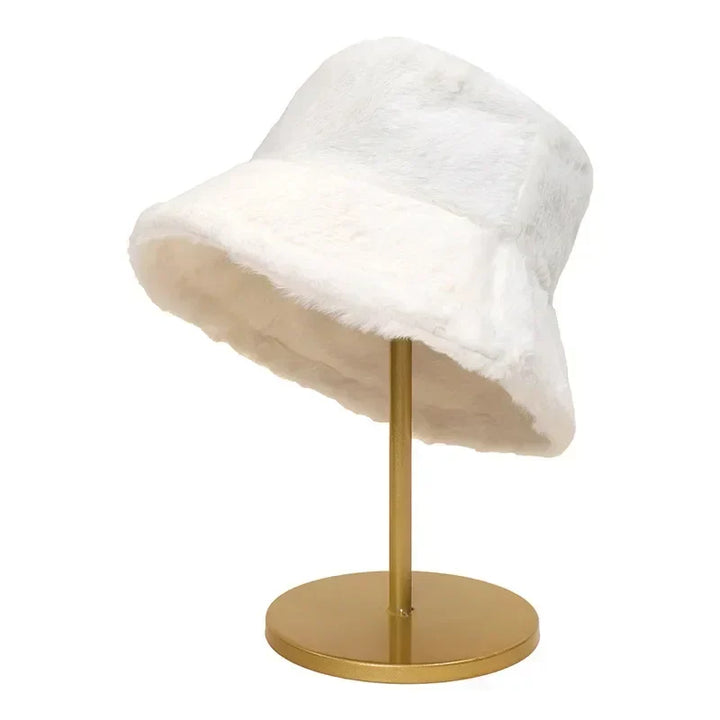 Weicher Kunstpelz Eimerhut für Damen, perfektes warmes Winter-Accessoire.