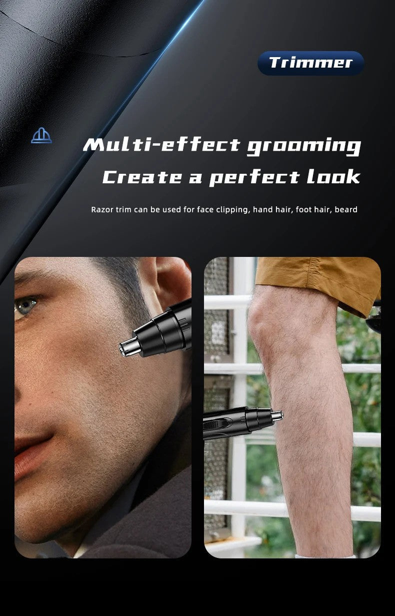 Unisex Nasen- & Ohrhaartrimmer, elektrisch & aufladbar. Perfekt für schmerzfreie, einfache Gesichtspflege.