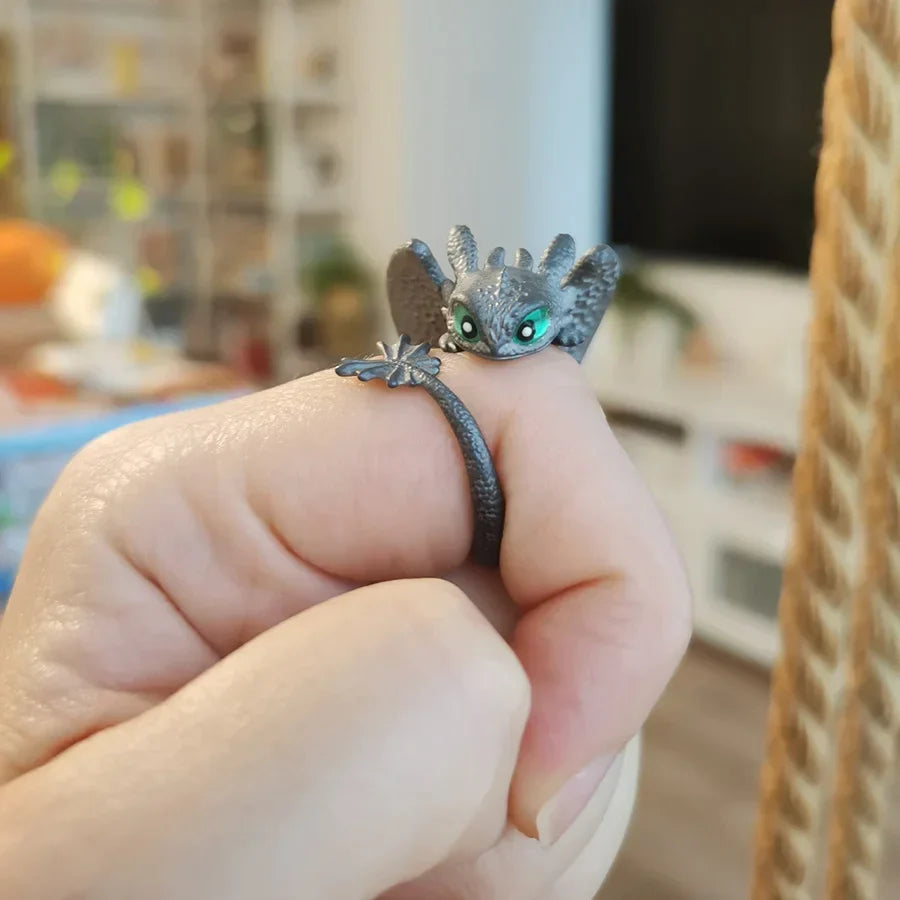 Set von zwei verstellbaren Drachenringen aus Edelstahl, ideal für Liebende als dauerhafte Partnerringe.