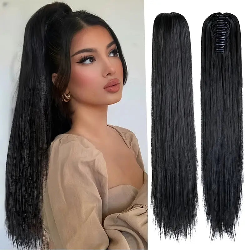 Blonde Pferdeschwanz Haarverlängerung Veloura 55cm, extra Volumen für tolles Styling.