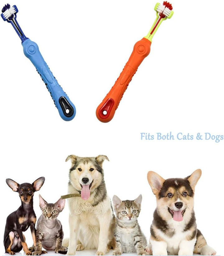 Spezielle dreiseitige Zahnbürste für Hunde & Katzen zur Zahnsteinentfernung und täglichen Zahnfleischpflege.