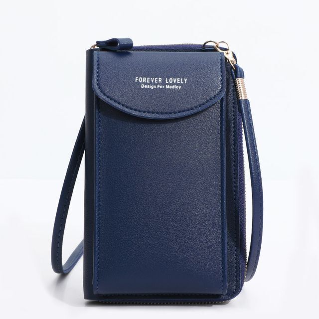 Elegante Unisex-Handy-Umhängetasche, schwarzes Design mit Geldbörsenfach.