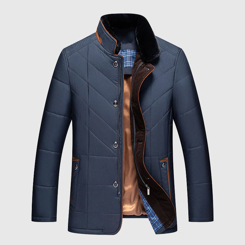 Herren gesteppte Winterjacke, warm und stylisch, ideal für Kälteschutz im Outdoor-Bereich.