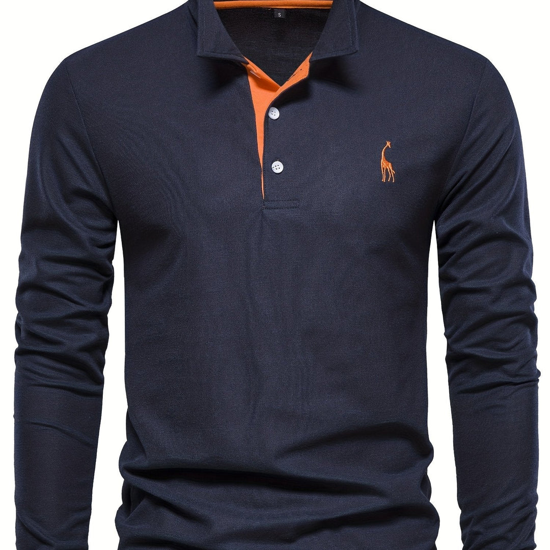 Gemütliches Herren Langarm Poloshirt, ideal für den Übergang, kombiniert Wärme mit modischem Stil für Männer.