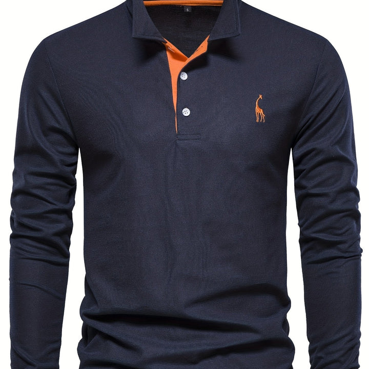Gemütliches Herren Langarm Poloshirt, ideal für den Übergang, kombiniert Wärme mit modischem Stil für Männer.
