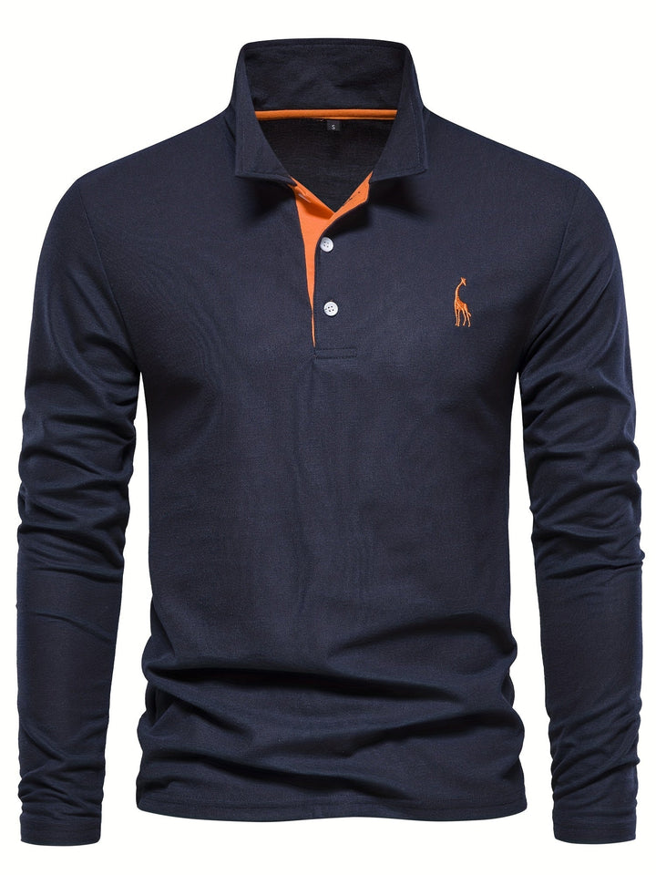 Stilvolles Herren Langarm Polo, perfekt für den Herbst. Komfortabel, langlebig und vielseitig für jede Gelegenheit.