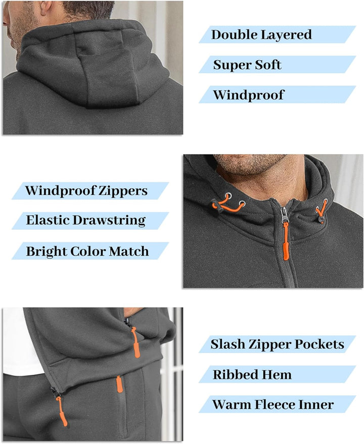 Dunkelblauer Herren-Jogginganzug, ideal für Outdoor-Aktivitäten.