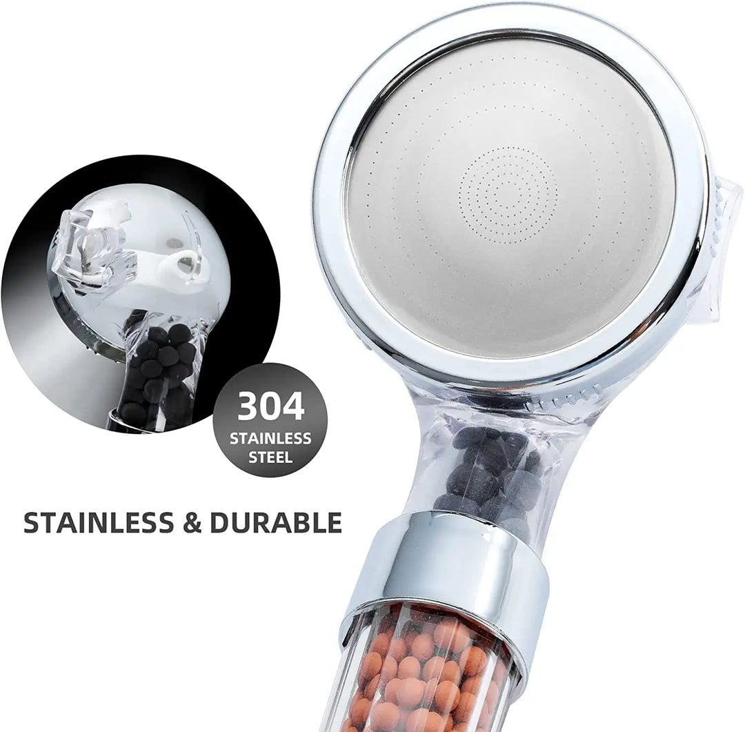 Duschkopf mit Wasserfilter für reinere Haut & Haare, Hochdruck & Wassersparfunktion für den täglichen Genuss.