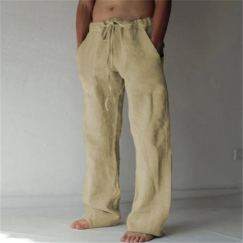 Atmungsaktive Herren Leinenhose Elias, weiter Schnitt, für maximalen Komfort im Sommer.