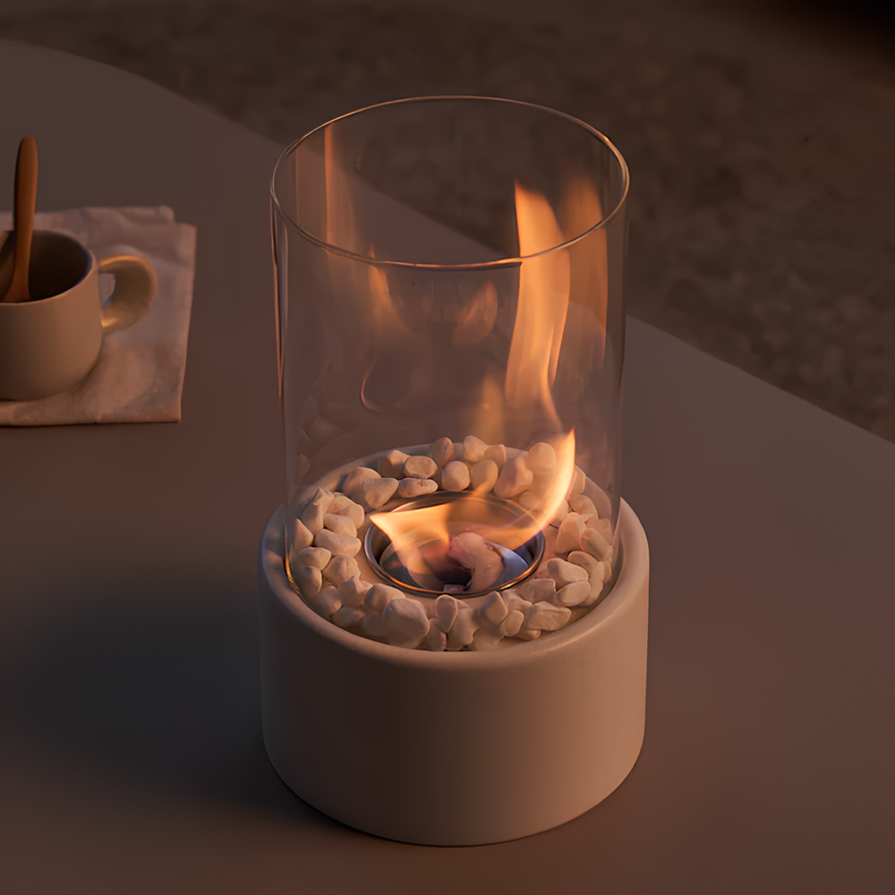 Elegante Flammenlampe & Tischlampe, Stimmungslicht für gemütliche Inneneinrichtung.