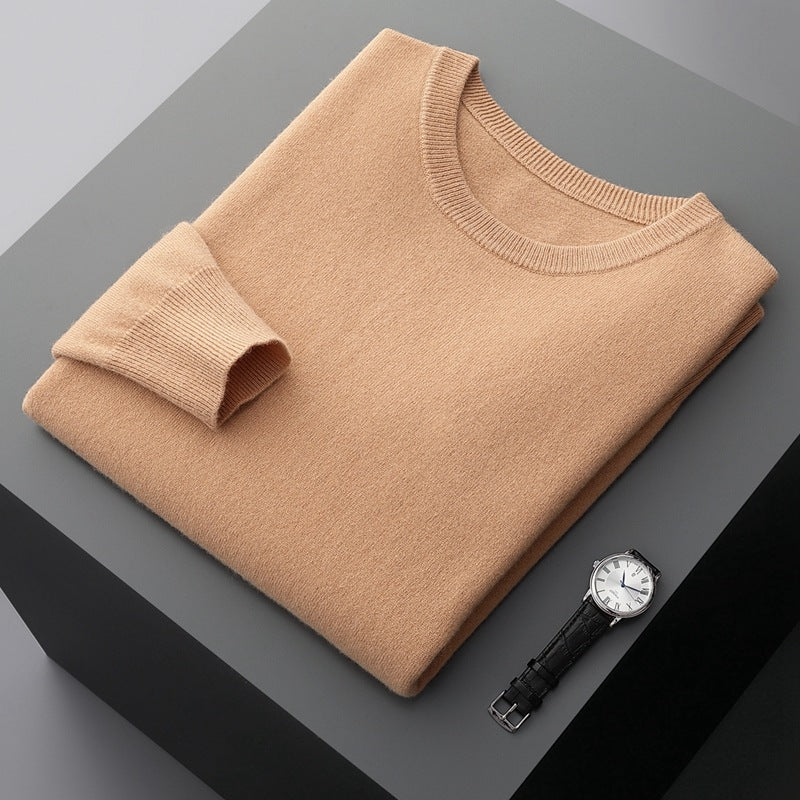Lässiger Herren Rundhals-Winterpullover, warm, bequem und weich, perfekt für kalte Tage und Casual.