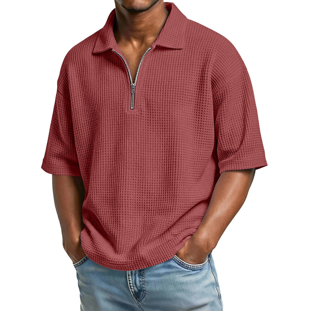 Herren Kurzarmshirt mit feiner Waffelstruktur, klassisch und bequem, für den Sommer.