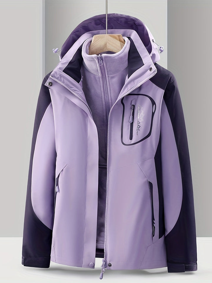 Damen Outdoor Jacke, 3-in-1: Schutz vor Wind und Regen. Perfekt für Wanderungen, Trekking & Alltag bei jedem Wetter.