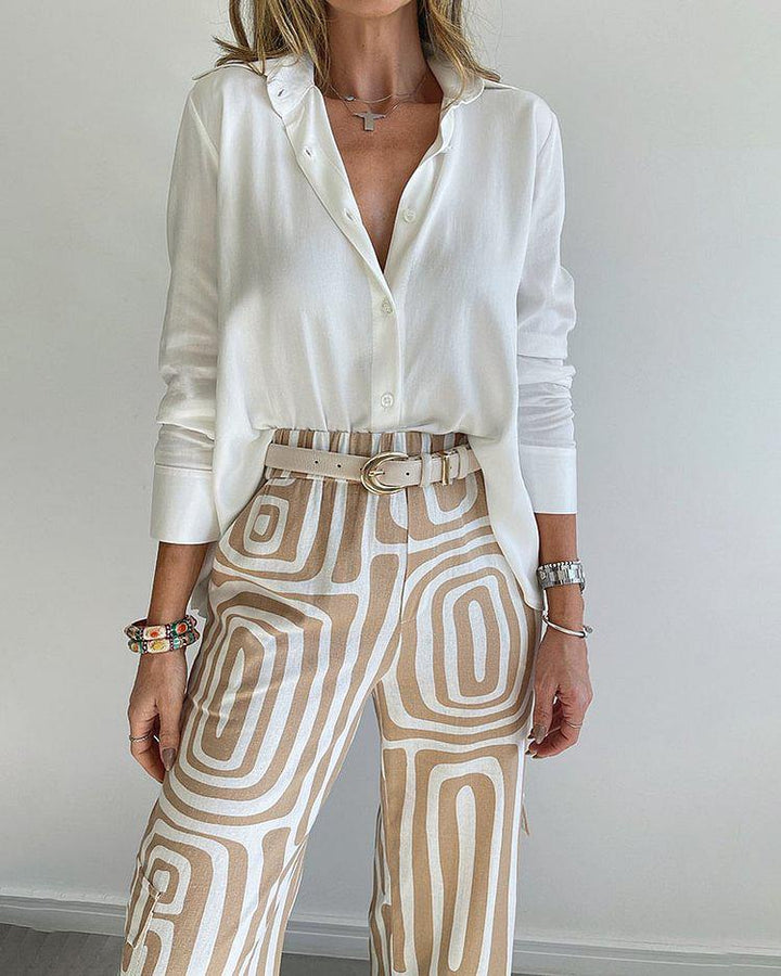 Modisches Damen Zweiteiler Set aus Viskose-Elasthan, langarm und bequem, ideal für elegante Looks.
