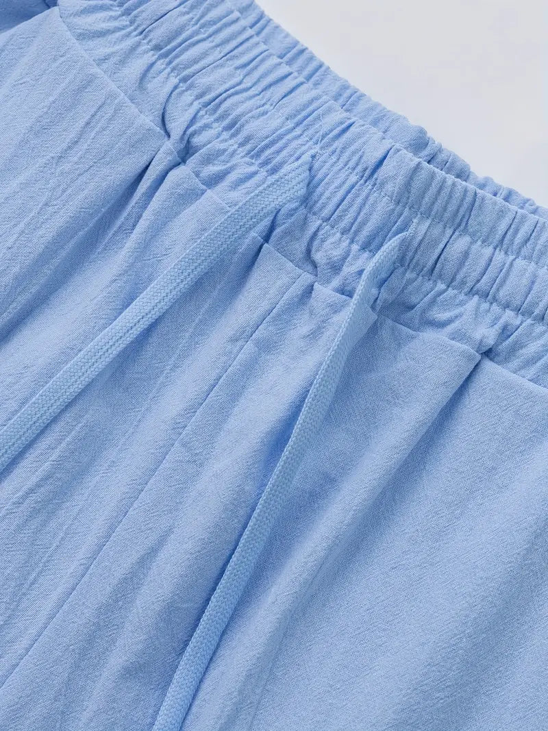 Elegante Herren Casual Hose, schwarz, atmungsaktiv & bequem. Für Stil & Urlaub.