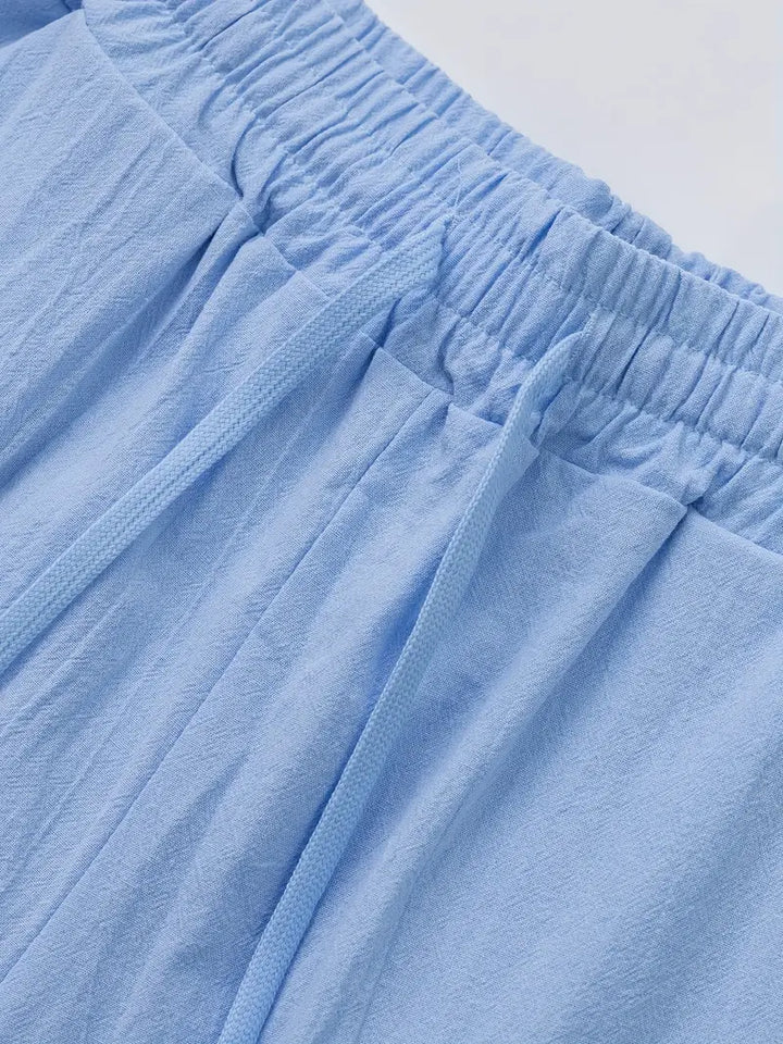 Elegante Herren Casual Hose, schwarz, atmungsaktiv & bequem. Für Stil & Urlaub.