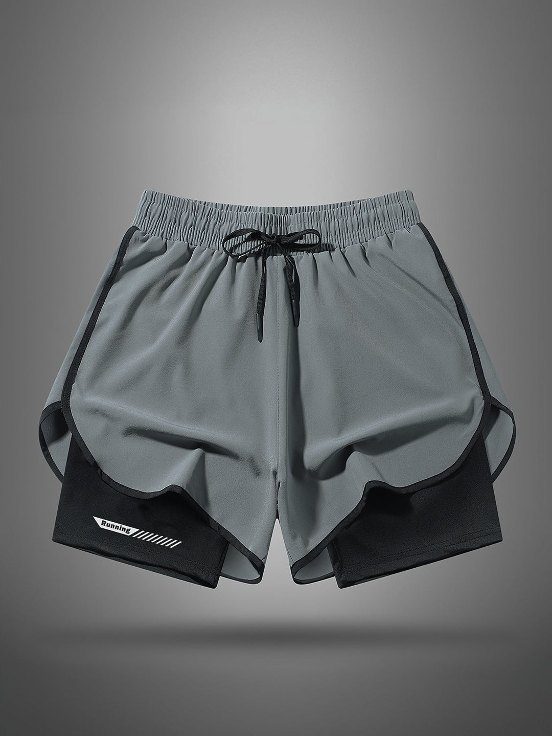 Herren 2-in-1 Laufshorts für Performance-Training und Komfort, reflektierend.