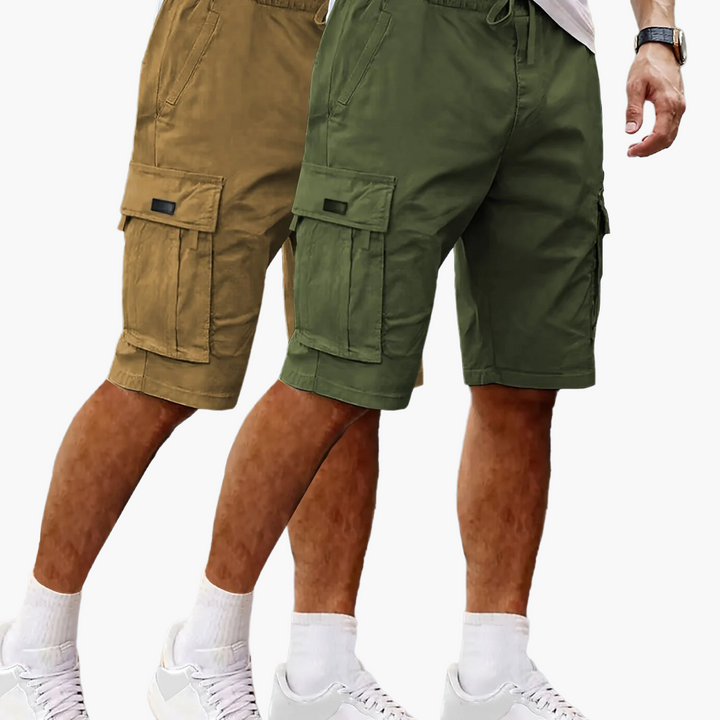 Herren 2er-Pack Cargo Shorts, atmungsaktiv und bequem für warme Tage und Outdoor-Aktivitäten. [[lstfy-media:14]]