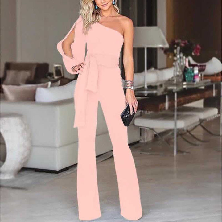 Edler Damen Overall, festlich, weite Ärmel, hochwertiger Stoff für elegante Abendmode.