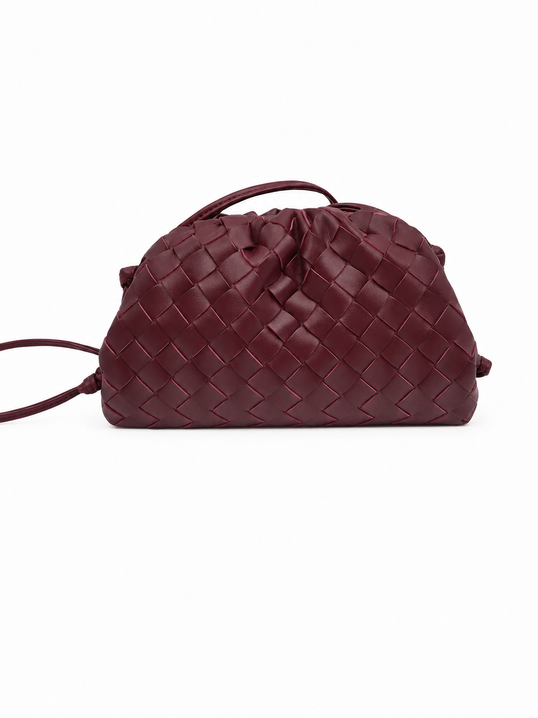 Praktische Damen Handtasche mit Kordelzugverschluss, geflochtenes Kunstleder Design, perfekt als Alltagstasche.