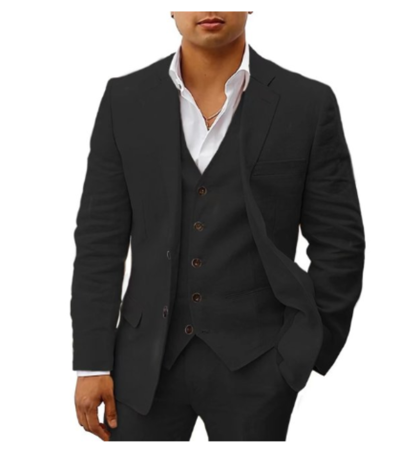 Moderner Herren-Sommeranzug 3-teilig, stilvolle Partykleidung & eleganter Look für besondere Anlässe im Sommer.