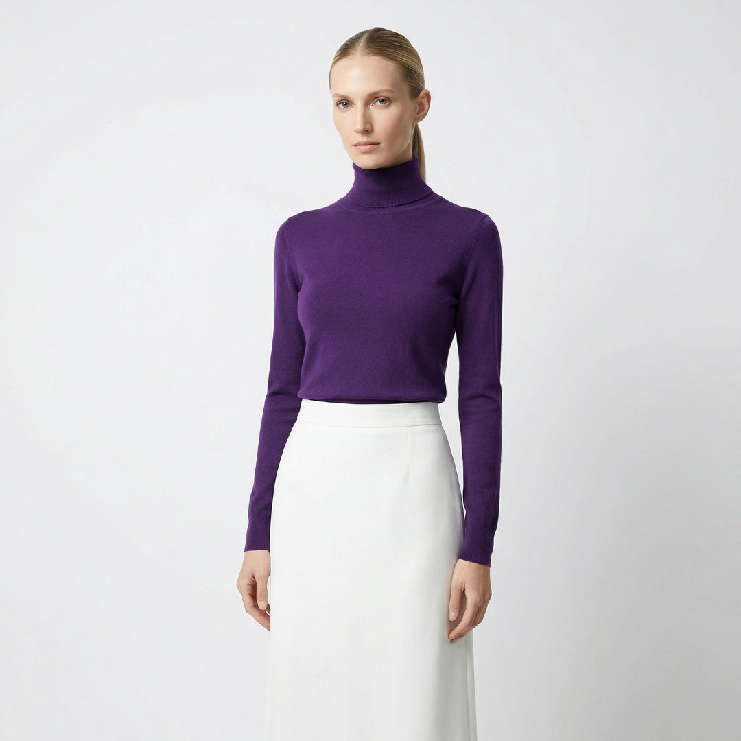 Hochwertiger Damen Rollkragenpullover als warmer Winterpullover, elegant & vielseitig.