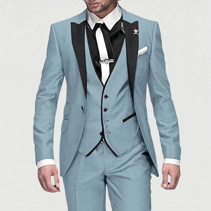 Vielseitiger Herrenanzug Slim Fit 3-teilig, 'Seth'. Perfekt für Business, Hochzeiten und festliche Partys. Zeitlos elegant.