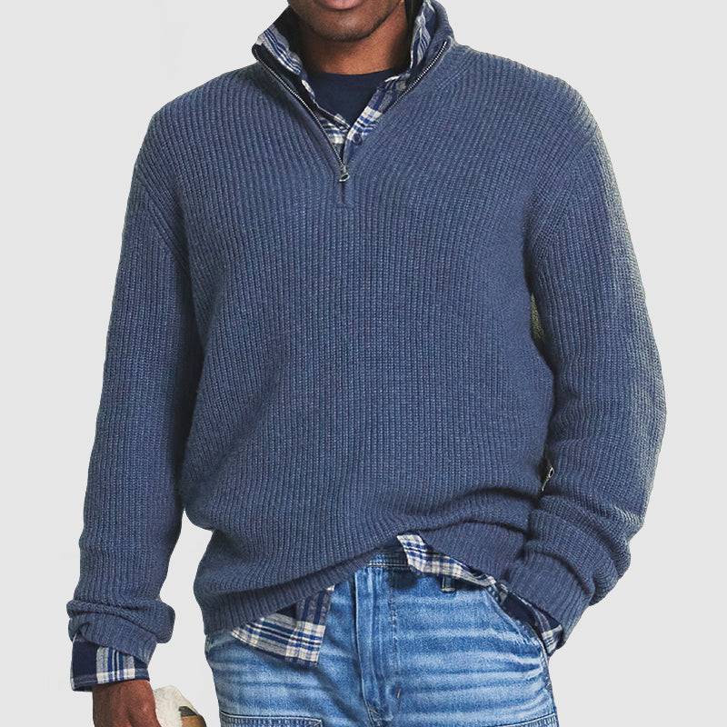 Herren Pullover mit Mock-Kragen, Langarm. Ultraweich, warm & elegant. Vielseitig für Business und Freizeit.