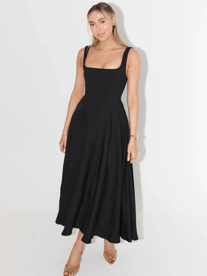 Elegantes Damen-Midikleid, Herbst, mit A-Linie, bequem, stilvoll & vielseitig.