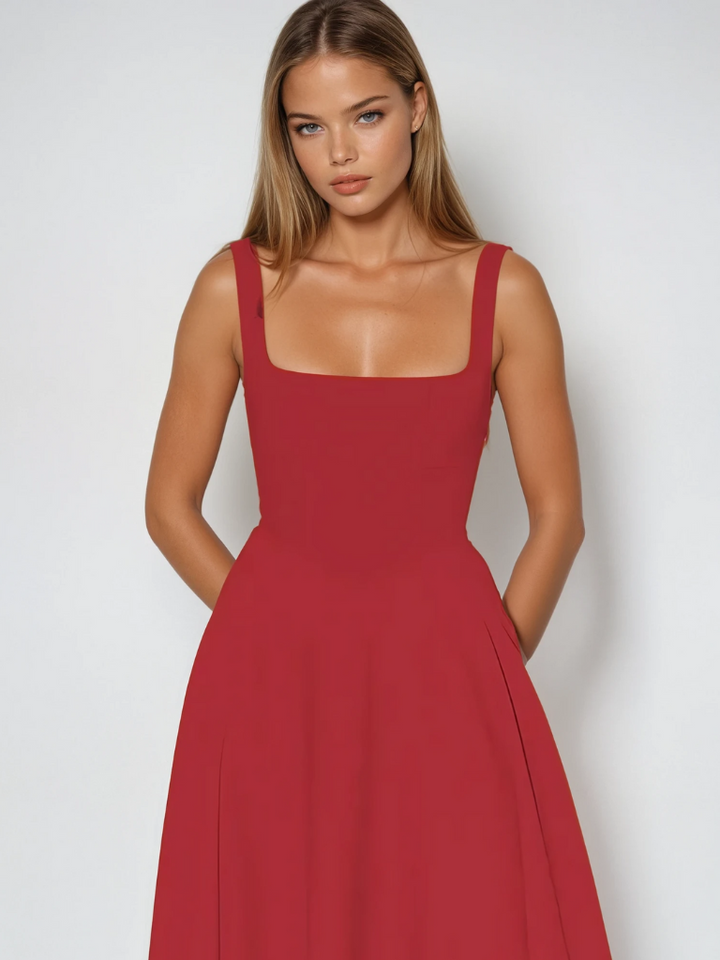 Elegantes Damen Herbstkleid A-Linie, bequem, für festliche Anlässe.