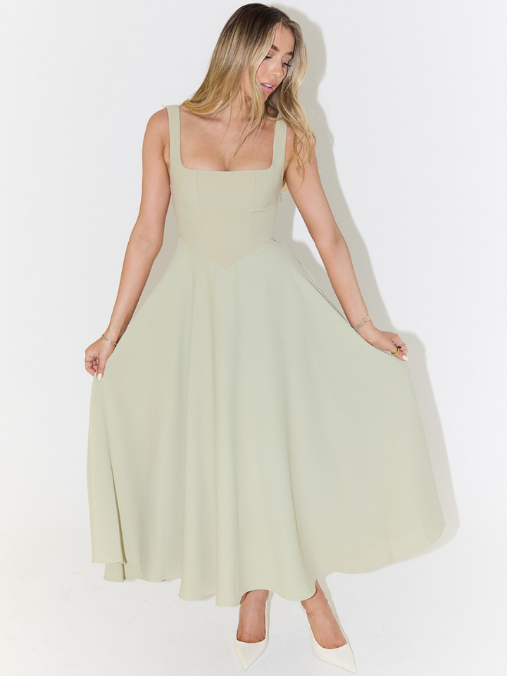 Vielseitiges Damen A-Linien-Kleid für Herbst, bequem, mit quadratischem Ausschnitt.