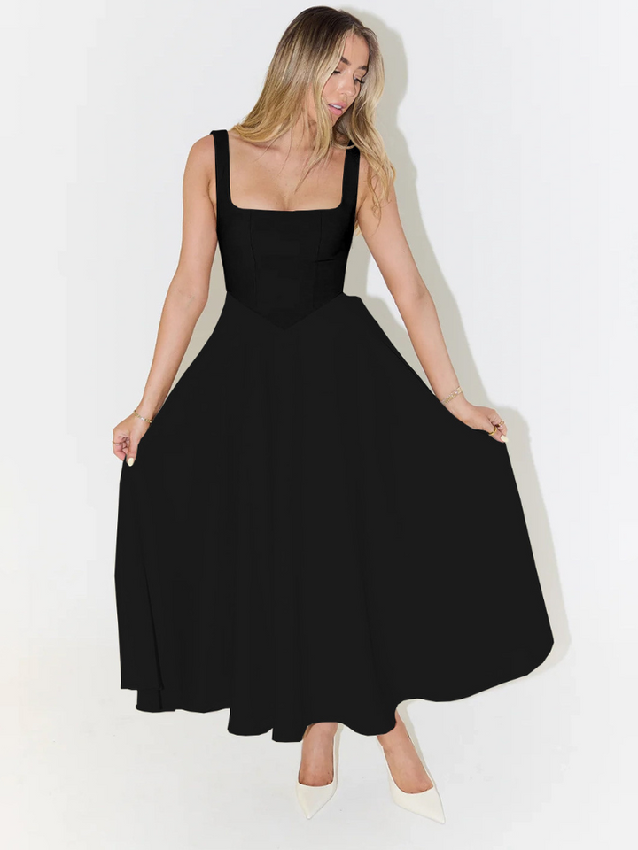 Elegantes Damen Midikleid für den Herbst, stilvoll, bequem, perfekt für Abend.