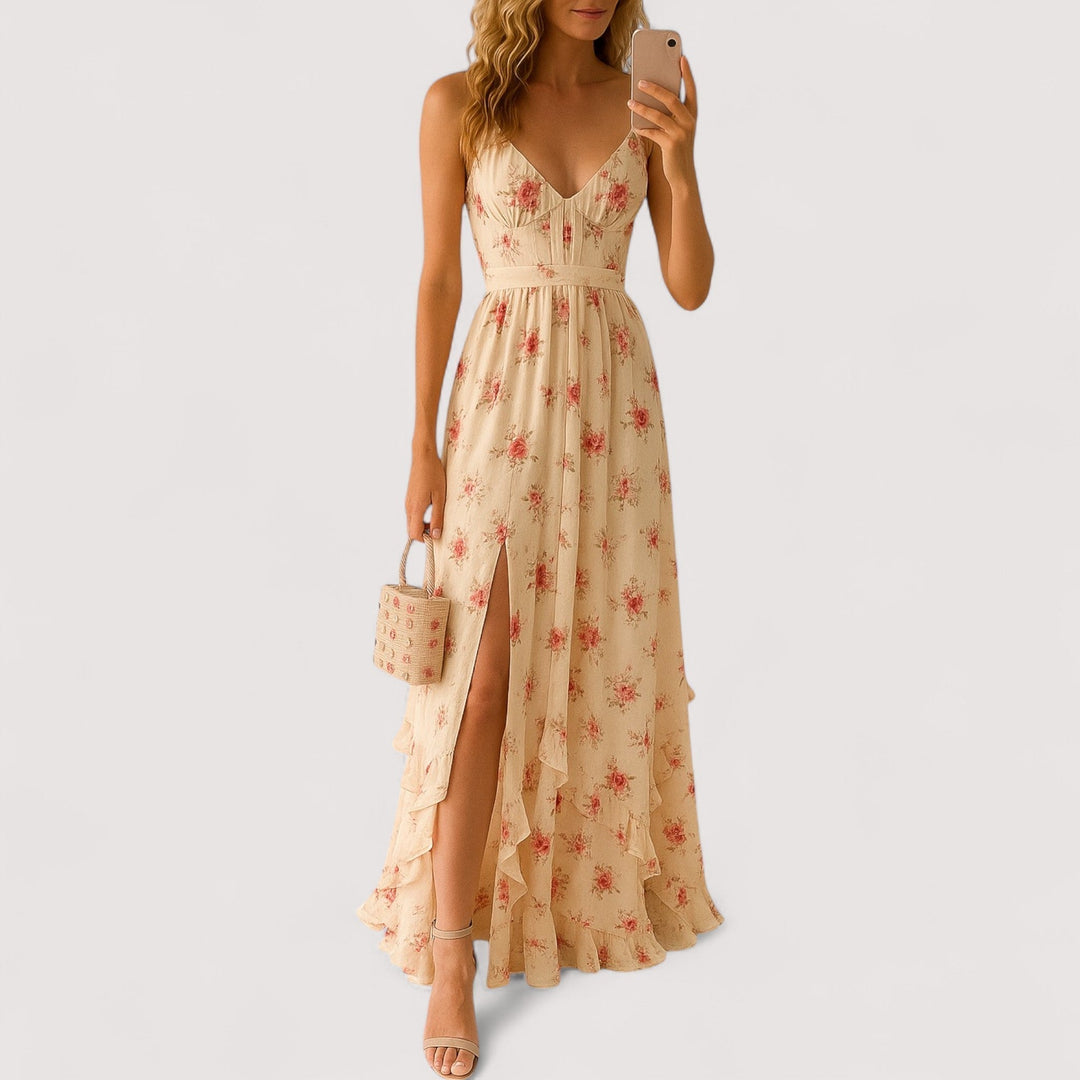 Bequemes lockeres Damenkleid, ideal als Sommer- oder Freizeitkleid; erhältlich in Grün, Rosa und Beige.