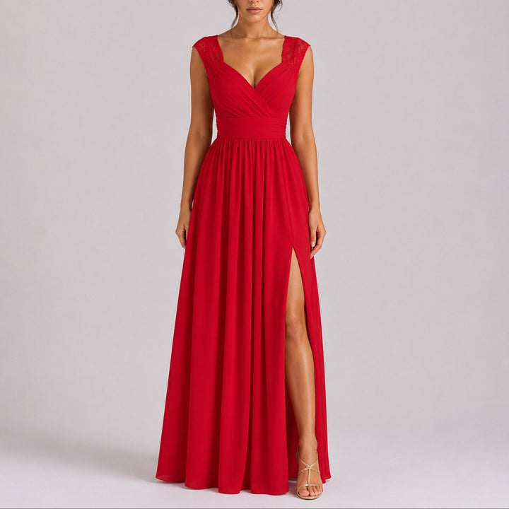 Elegantes Damen Maxi-Kleid für Hochzeitsgäste und festliche Abendanlässe, perfekt für den Herbst.