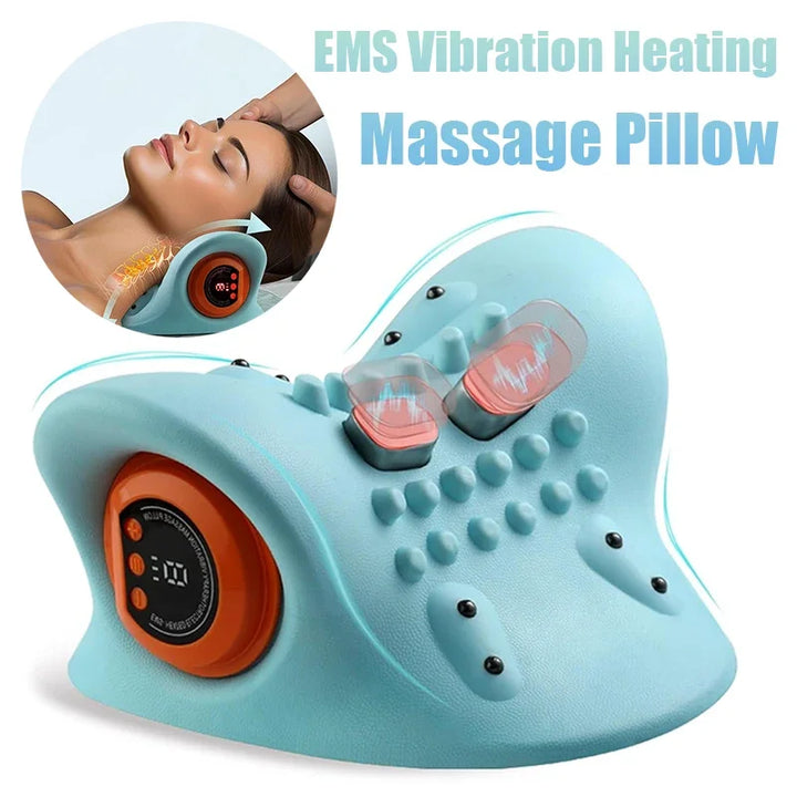Nackenmassagegerät Lyra mit elektrischer Traktion und Vibrationsmassage zur Schmerzlinderung.