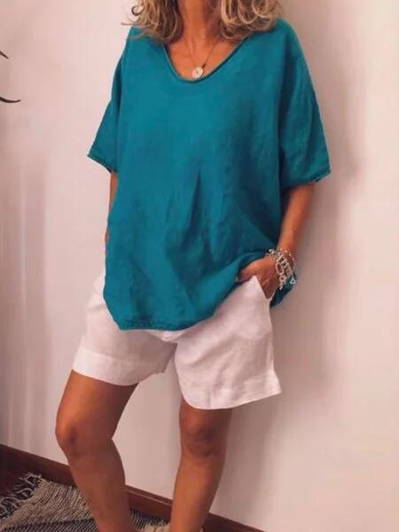 Damen Oversized Leinen T-Shirt "Elin" in lässigem Schnitt. Dein atmungsaktives Sommer Oberteil für Komfort & Stil.