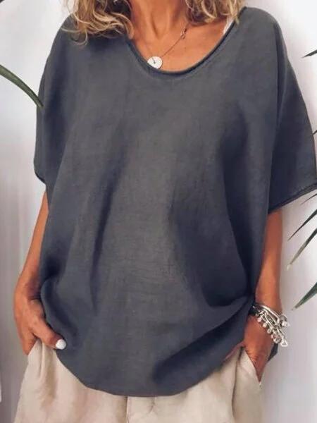 Atmungsaktives Leinen Damen T-Shirt Elin, oversized geschnitten. Ideal als leichtes Sommer Oberteil für Alltag & Urlaub.