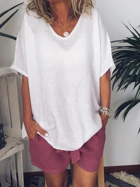 Lockeres Damen T-Shirt Elin aus Leinen, oversized Passform. Bequemes Kurzarm Oberteil für Sommer, Freizeit & entspannte Tage.