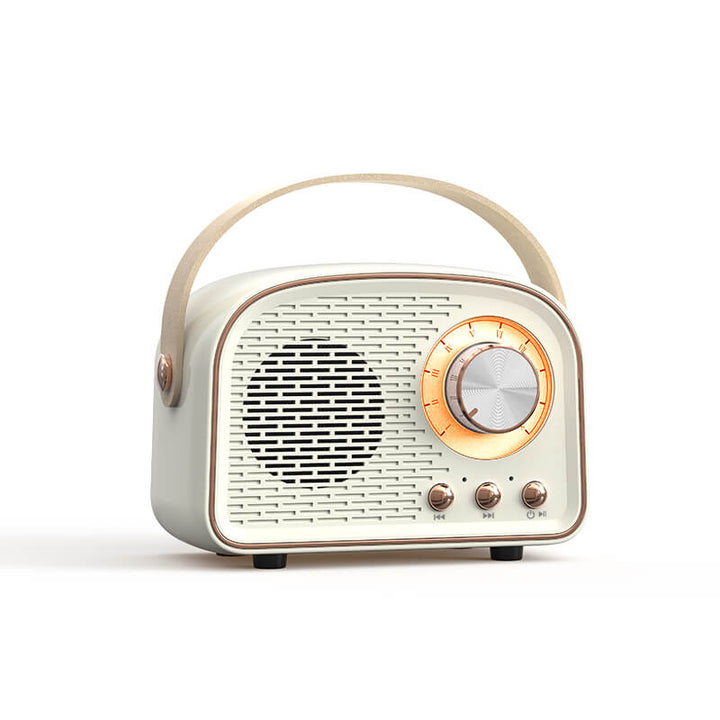 Vielseitiger Retro Bluetooth Lautsprecher mit FM-Radio, ideal für Zuhause, Büro oder unterwegs.
