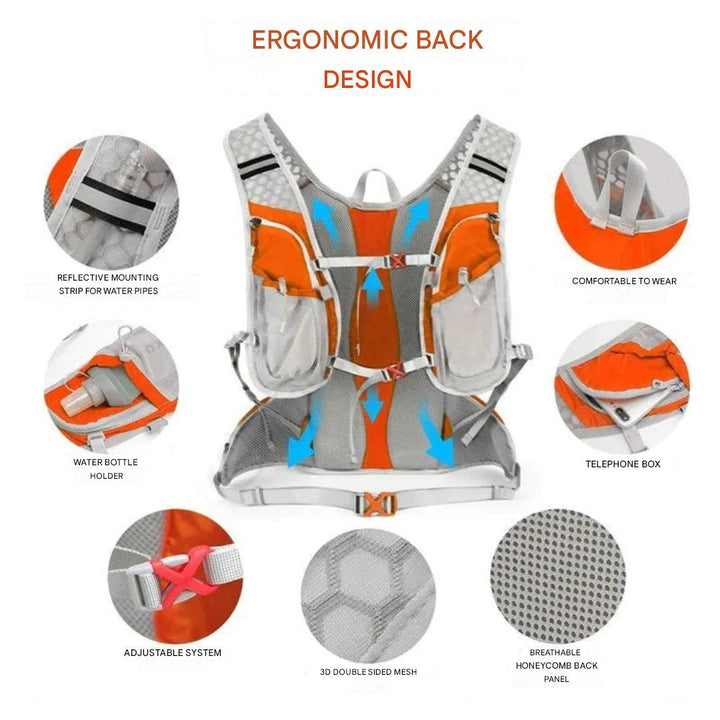Kompakter Wanderrucksack mit 2L Trinkblase, wasserdichtes Design, perfekt für Tagesausflüge & Radfahren.