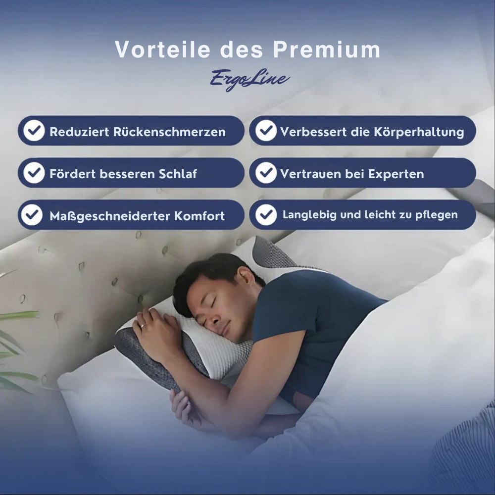 Ergonomisches Nackenkissen für optimale Nacken- und Schulterunterstützung, atmungsaktiv für besseren Schlafkomfort.