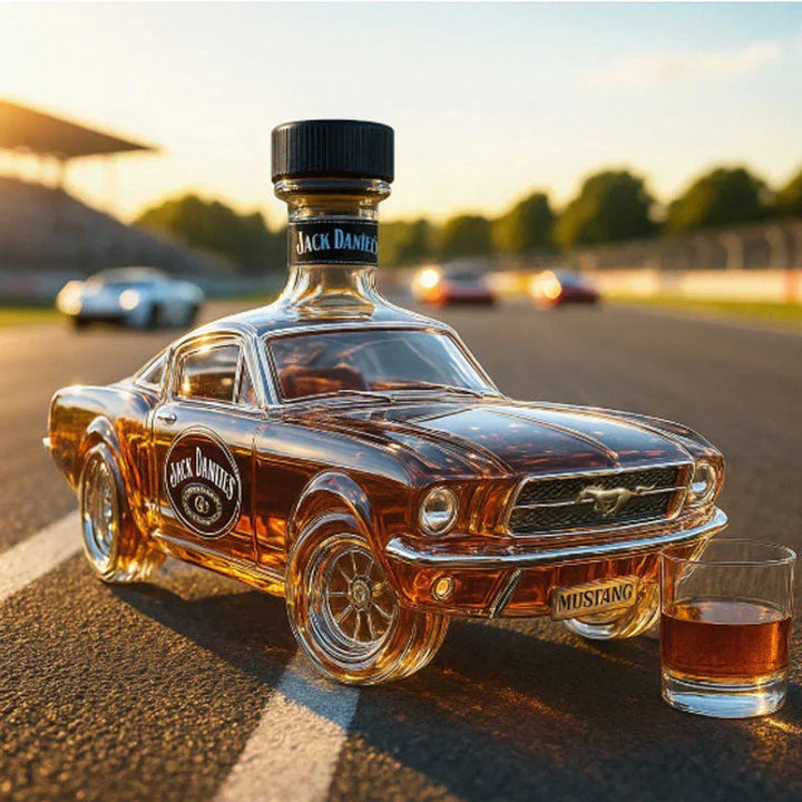 Dekorative Bronco Designflasche, exklusives Geschenk für Männer & Barzubehör, limitierte Sammler-Edition.