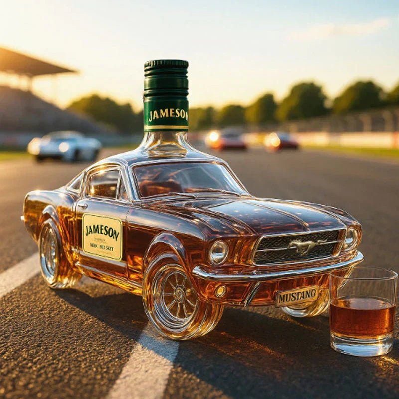 Elegante Bronco Glasflasche für Bourbon & Rum, limitierte Edition, exklusives Sammlerstück & Barzubehör.