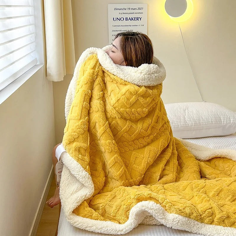 Wärmende Wohndecke, extra weich, für gemütliche Winterabende. Ideales Wohnaccessoire & Polyesterdecke.